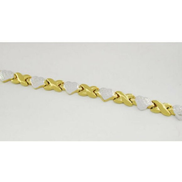 XOXOXO Ladies Bracelet .925 Silver- 1/10k Gold